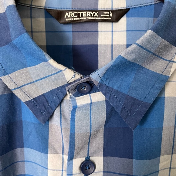 Mens Arcteryx Brohm Short Sleeve Button Up Outdoor Plaid Shirt Large - Picture 5 of 9